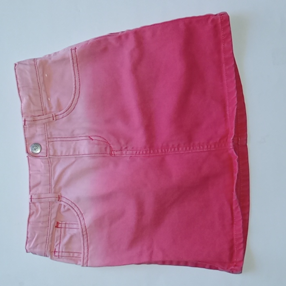 GYMBOREE LIGHT PINK TO DARK PINK JEAN SKIRT SIZE 8 GIRLS TYE DIY